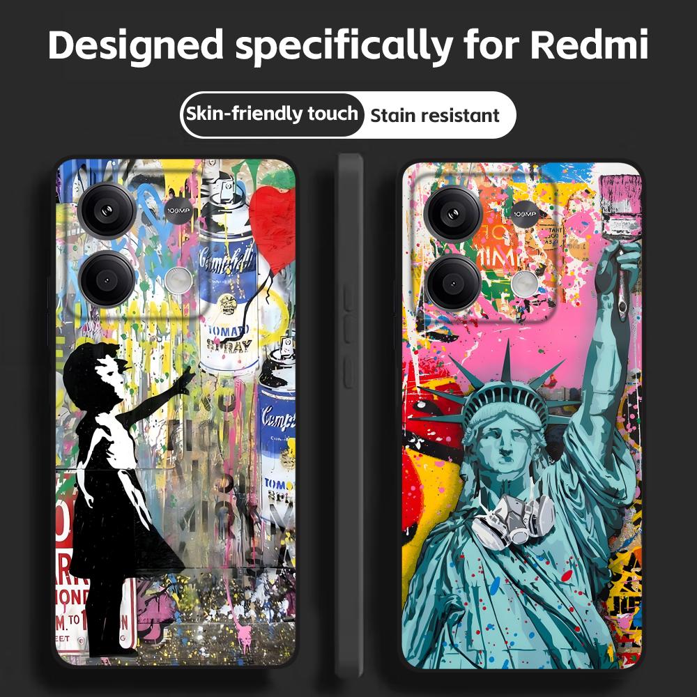 Xiaomi Redmi Note 13 - Banksy graffiti arte caso de telefone
