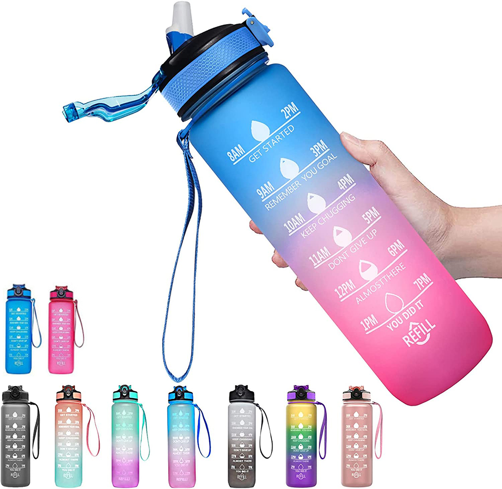 Smart Water Bottle Tracker - Garrafa de água motivacional esportiva, Garrafas