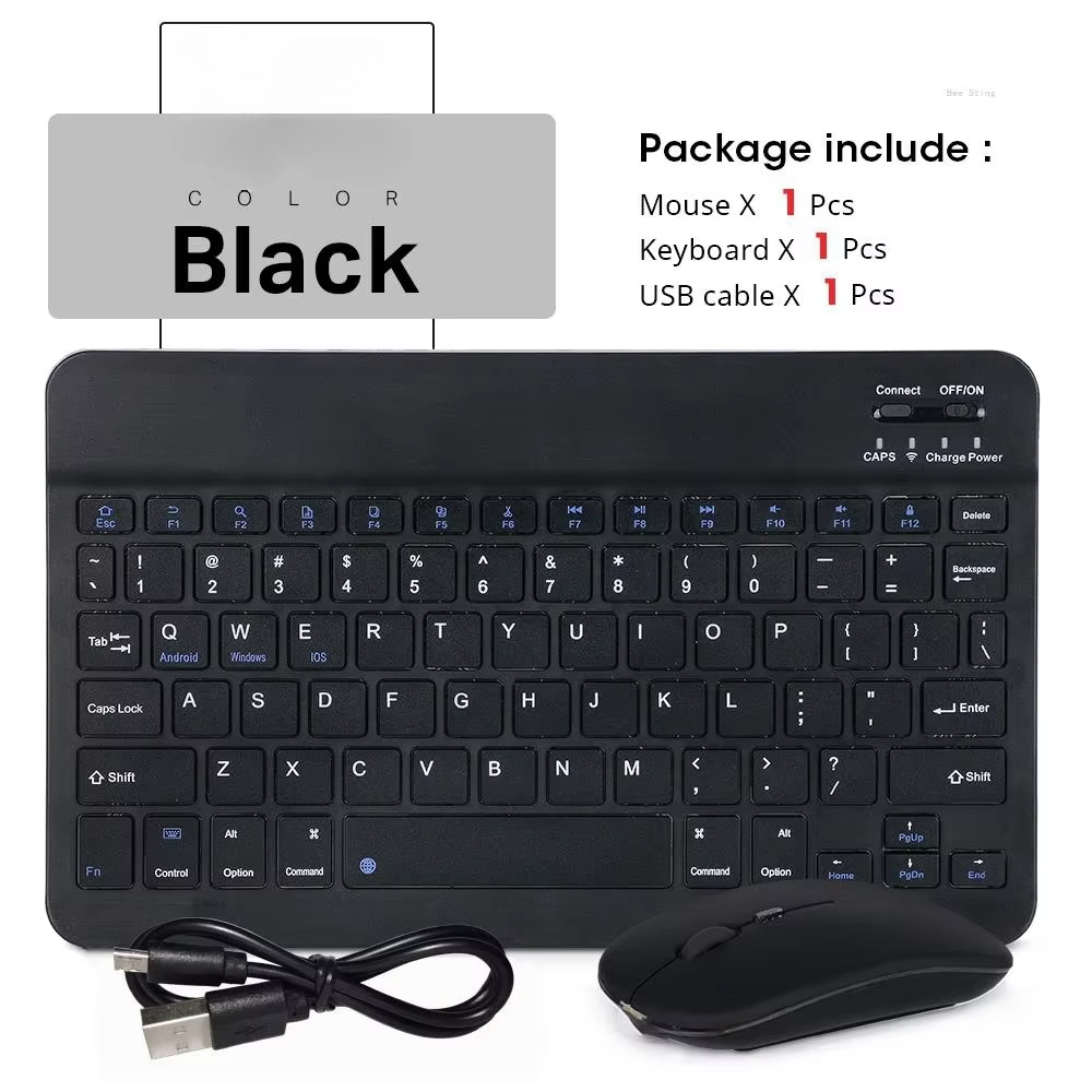 Wireless Keyboard Mini - Teclado Bluetooth Hebraico de 10 Polegadas