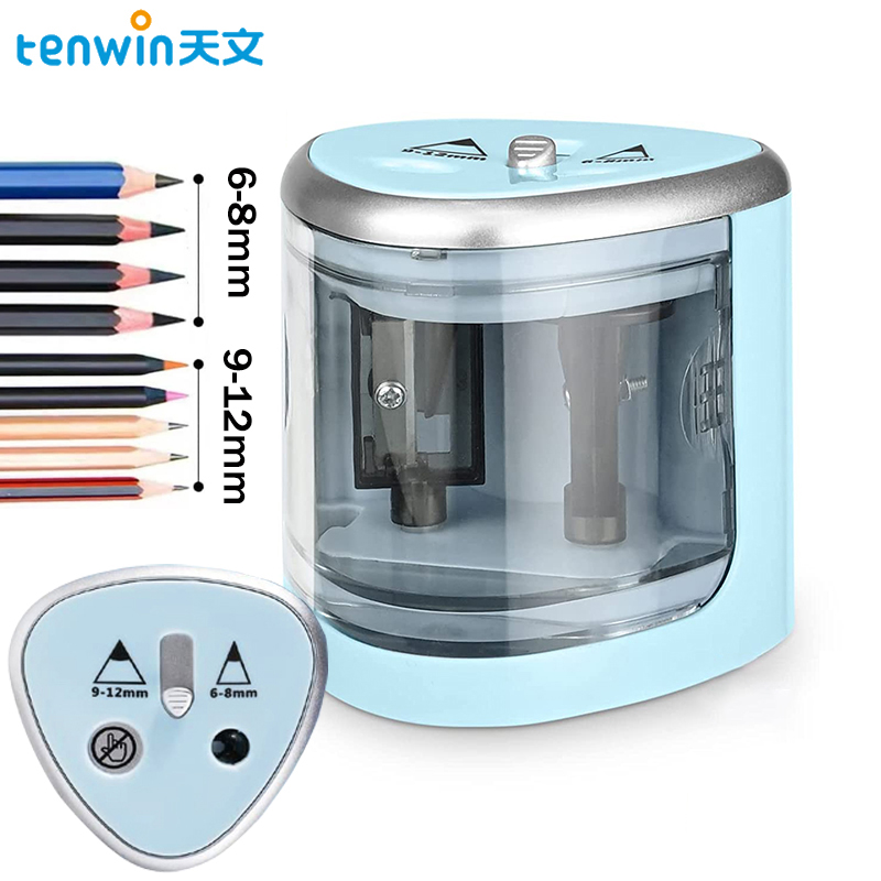 Electronic Gadgets For Home - Tenwin-Two-Hole Lápis Sharpener elétrico, Interruptor automático