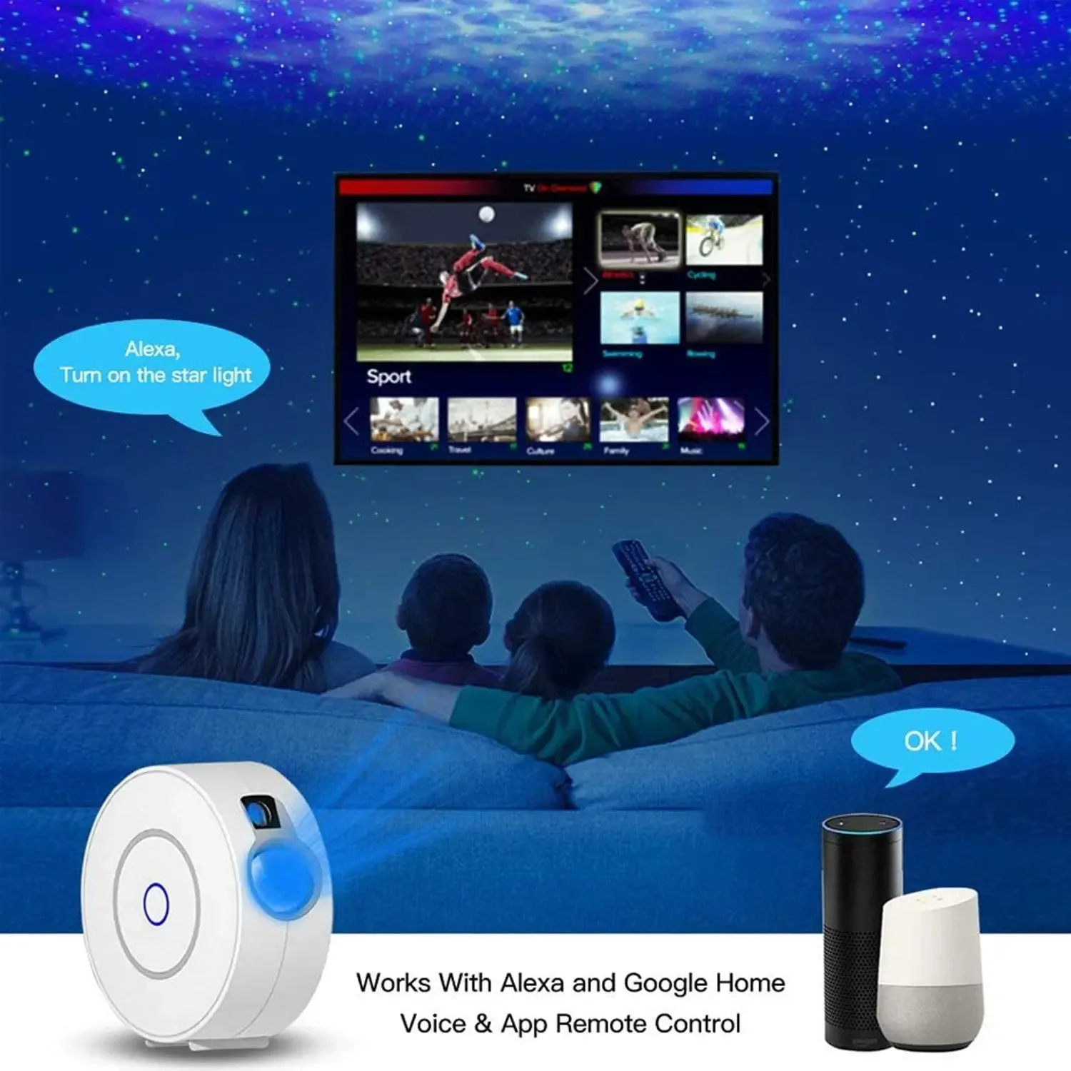 Tuya-Inteligente Aurora Galaxy - Electronic Gadgets For Home avaliação e preço