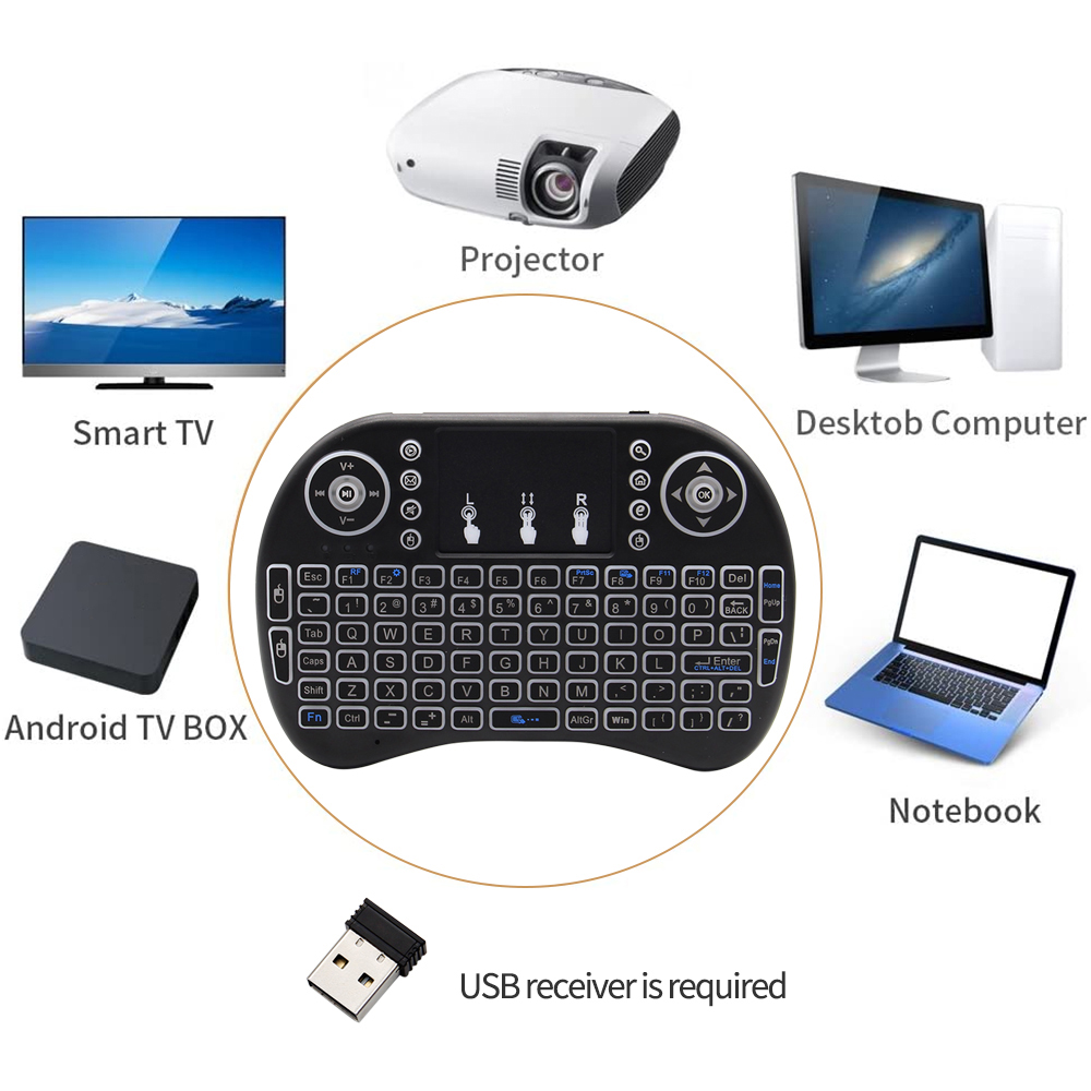 Air Mouse Retroiluminado com T - Wireless Keyboard Mini avaliação e preço