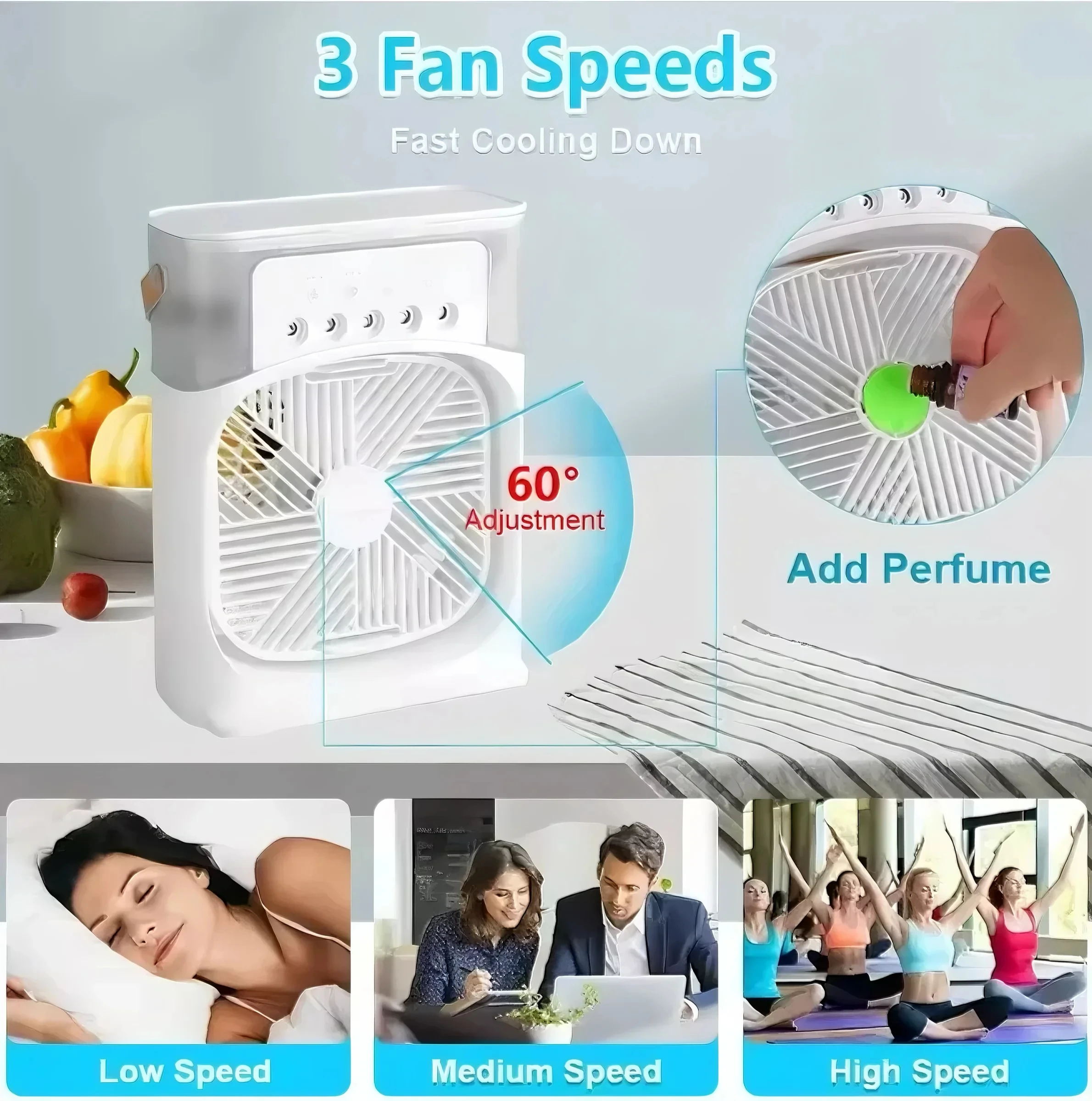 3 em 1 ventilador umidificador - Electronic Gadgets For Home avaliação e preço