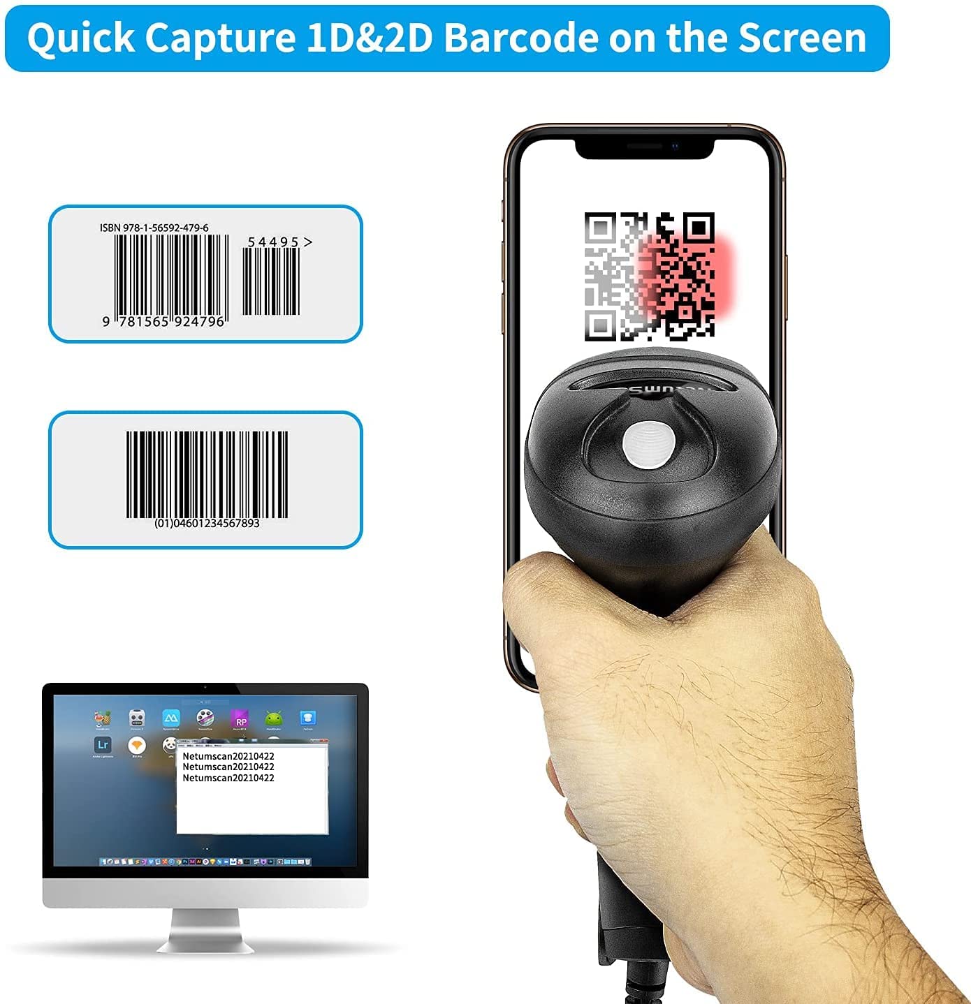 Leitor de Código de Barras 2D  - Barcode Scanner Wireless avaliação e preço
